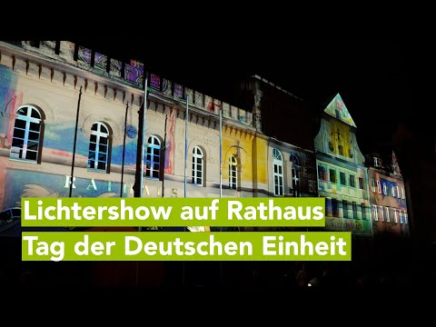 Mapping-Show auf dem Schweriner Marktplatz – Tag der Deutschen Einheit 2. Oktober